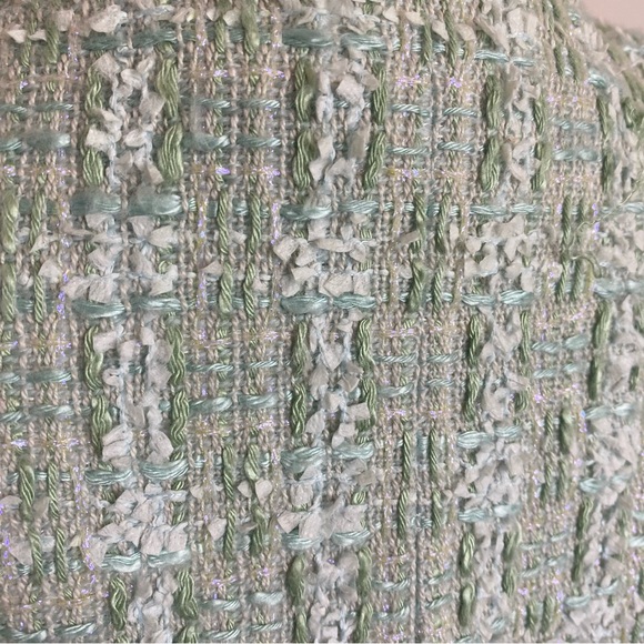 Vintage Carlisle Tweed Aqua Seafoam Long Sleeve Wool Blend Button Blazer Size 14 - Picture 5 of 9